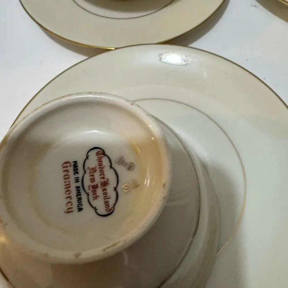 Set of 4 Theodore Havilland Gramercy Tea Cup & Saucer